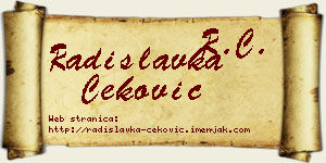 Radislavka Čeković vizit kartica